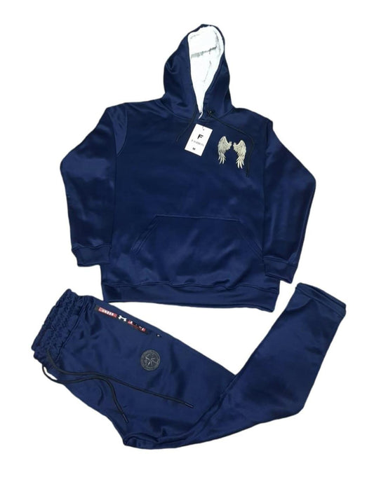Unisex Black Hoodie Track Suit.