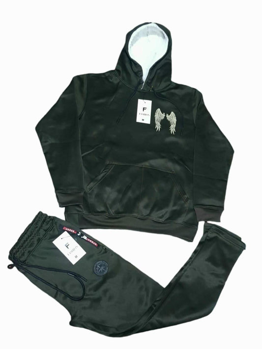 Unisex Black Hoodie Track Suit.