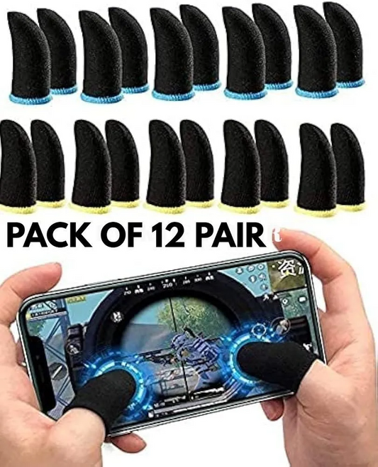 Black Thumb Sleeves - 24 Pcs Fiber and Spandex Set