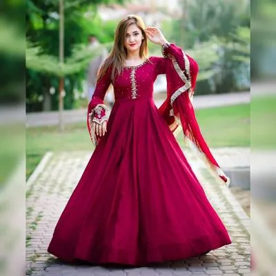 3 Pcs Women's Stitched Chiffon Embroidered Maxi Suit